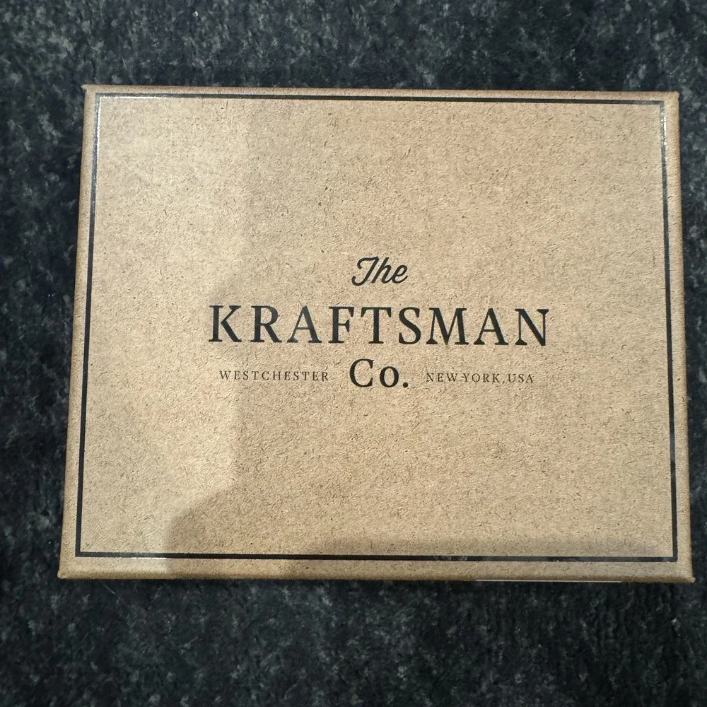 Kraftsman Leather Needlepoint Bifold Wallet American Flag New